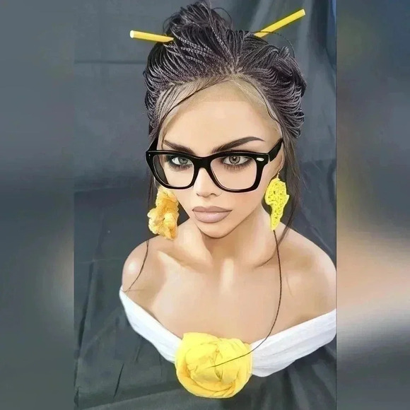 Braided full  Lace Wig Micro millions braids, medium, #99j red wine N… - Picture 17 of 17